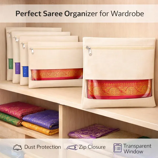 Saree_Covers_for_Storage_Pack_of_12_Big_Size_16×14_Inch_Saree_Bags_with_Zip_Transparent_Mesh_Window_Saree_Organizer_for_Wardrobe_Clothes_Storage_Bags_-_Beige