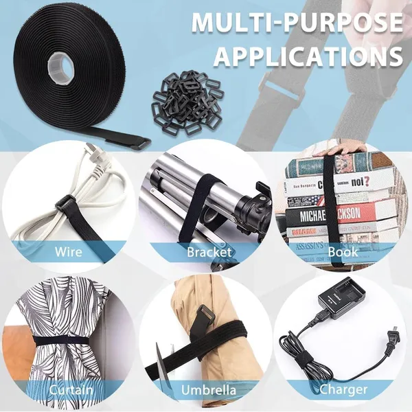 Hook_And_Loop_Straps_With_25_Buckles,_Adjustable_Velcro_Ties_For_Cable_Cord_And_Wire_Organizer,_Multipurpose_Hook_And_Loop_Securing_Fastener_Ties,_Free_Cut_Length,_Reusable_Cinch_Strap(5M_X_1In)