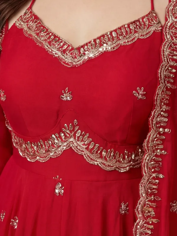 New_Embroidered_Work_&_Printed_Georgette_Kurta_Set
