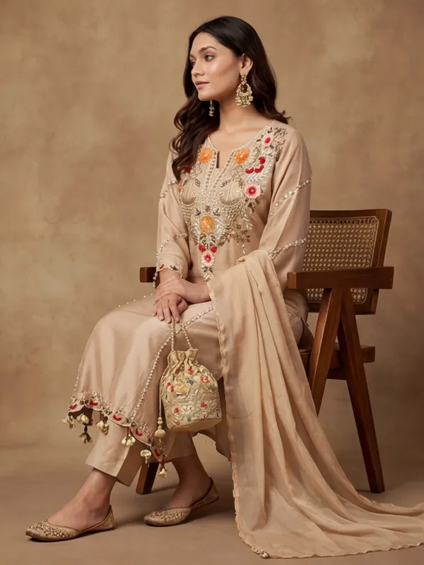 New_Embroidered_Work_Chanderi_Silk_Kurta_Set
