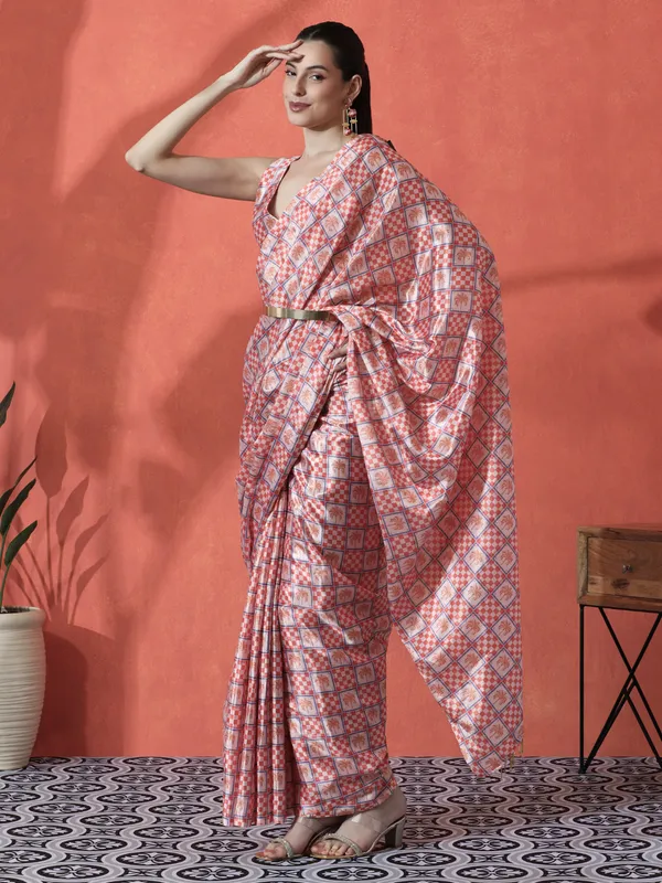 Pre-Draped_Ready_to_Wear_Chinnon_Fabric_Digital_Printed_Saree_With_Unstiched_Blouse