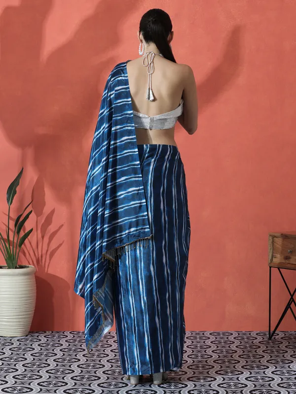 Pre-Draped_Ready_to_Wear_Chinnon_Fabric_Digital_Printed_Saree_With_Unstiched_Blouse