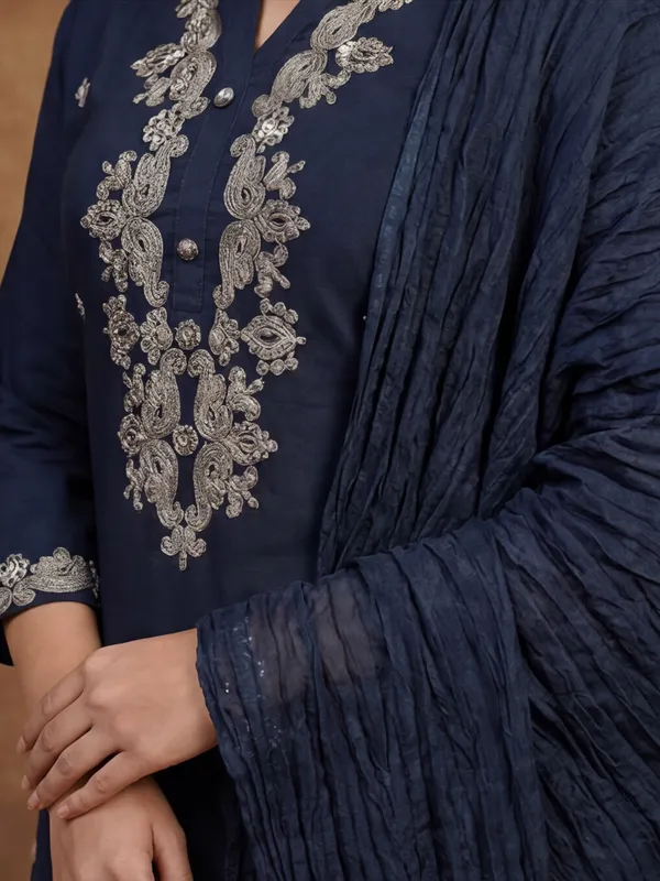 Women_Embroidery_Coding_Work_With_Show_Button_Rayon_Kurta_Set