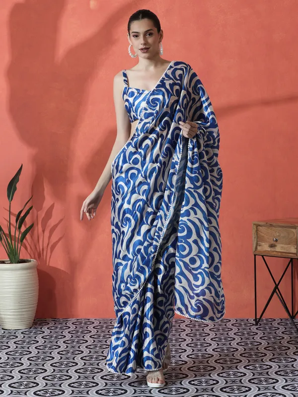 Pre-Draped_Ready_to_Wear_Chinnon_Fabric_Digital_Printed_Saree_With_Unstiched_Blouse
