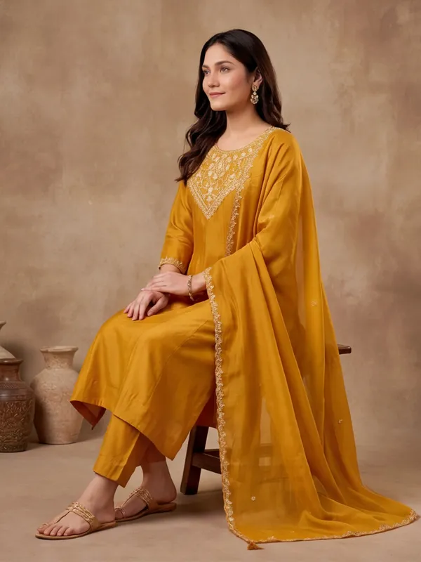 Women_Embroidered_Vichitra_Silk_Flared_kurta_set