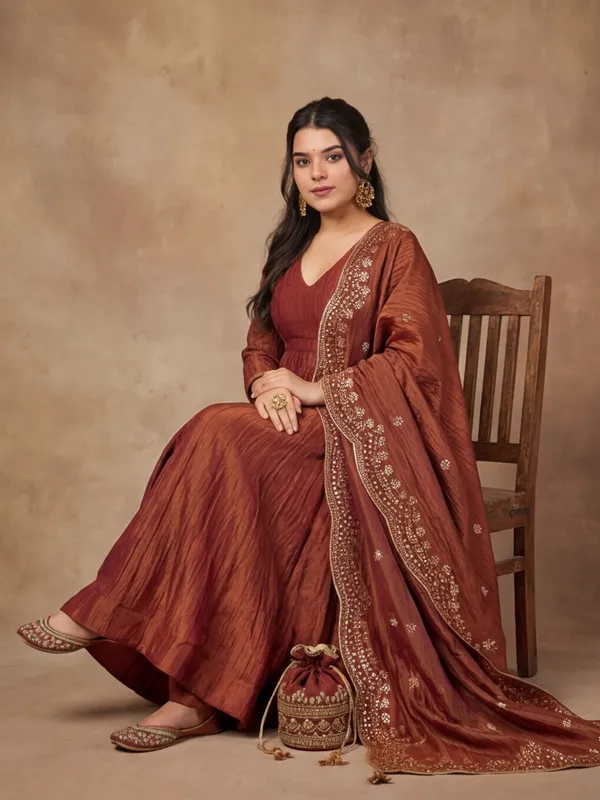 New_Embroidered_Work_Chinon_Kurta_Set