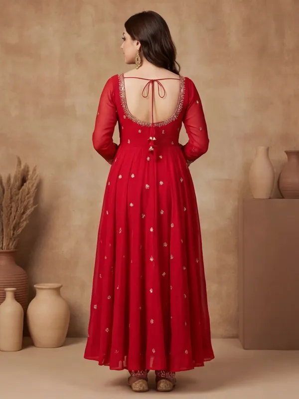 New_Embroidered_Work_&_Printed_Georgette_Kurta_Set