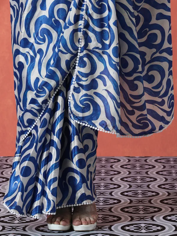 Pre-Draped_Ready_to_Wear_Chinnon_Fabric_Digital_Printed_Saree_With_Unstiched_Blouse