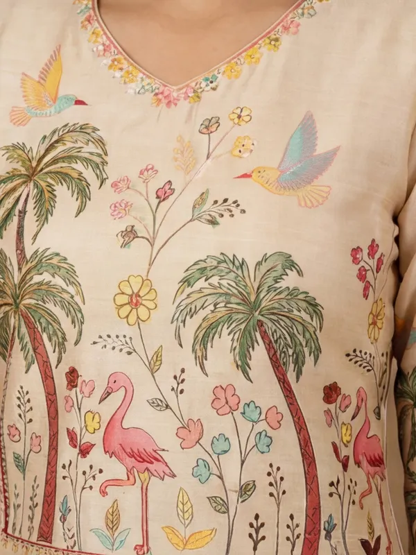 New_Embroidered_Beads_Work_Viscose_Assam_Silk_Kurta_Set