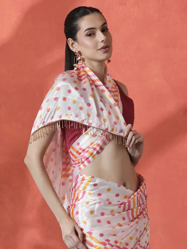Pre-Draped_Ready_to_Wear_Chinnon_Fabric_Digital_Printed_Saree_With_Unstiched_Blouse