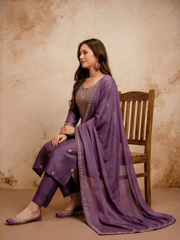 Women_Embroidery_Coding_Work_With_Show_Button_Rayon_Kurta_Set