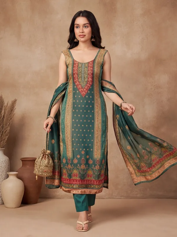 New_Printed_Silk_Kurta_Set