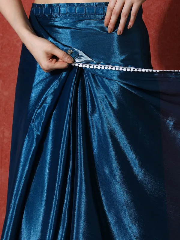 Pre-Draped_Ready_to_Wear_Chinnon_Fabric_Digital_Printed_Saree_With_Unstiched_Blouse