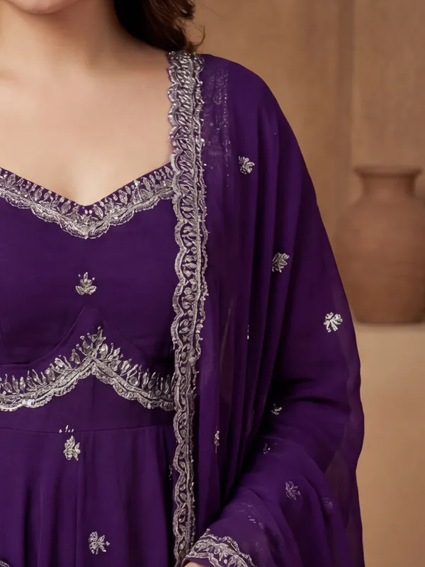 New_Embroidered_Work_&_Printed_Georgette_Kurta_Set