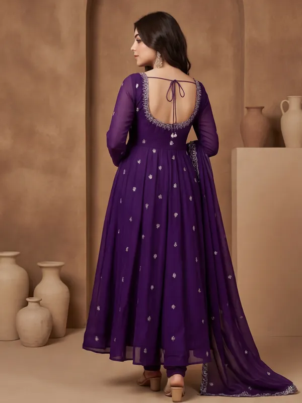 New_Embroidered_Work_&_Printed_Georgette_Kurta_Set