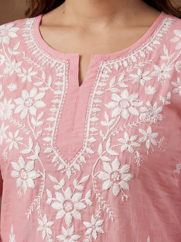 New_Embroidered_Lakhnavi_Work_Cotton_Kurta_Set