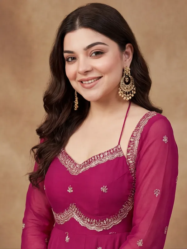 New_Embroidered_Work_&_Printed_Georgette_Kurta_Set