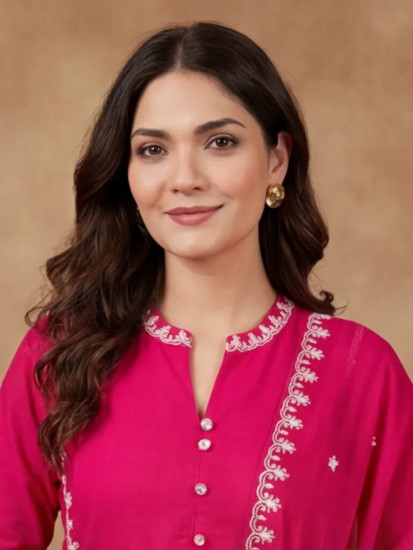 New_Embroidered_Work_Chanderi_Kurta_Set
