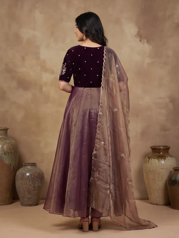 Fancy_Embroidered_And_Full_Flared_Velvet_And_Soft_Twill_Net_Gown