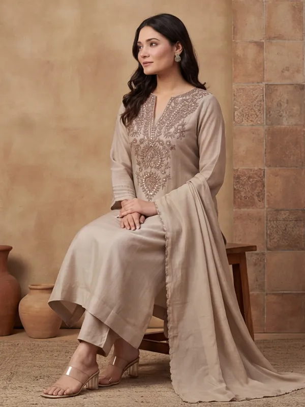 Heavy_Embroidered_Coding_Work_And_Flared_Muslin_Cotton_Kurta_Set