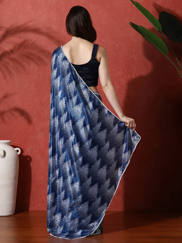 Pre-Draped_Ready_to_Wear_Chinnon_Fabric_Digital_Printed_Saree_With_Unstiched_Blouse
