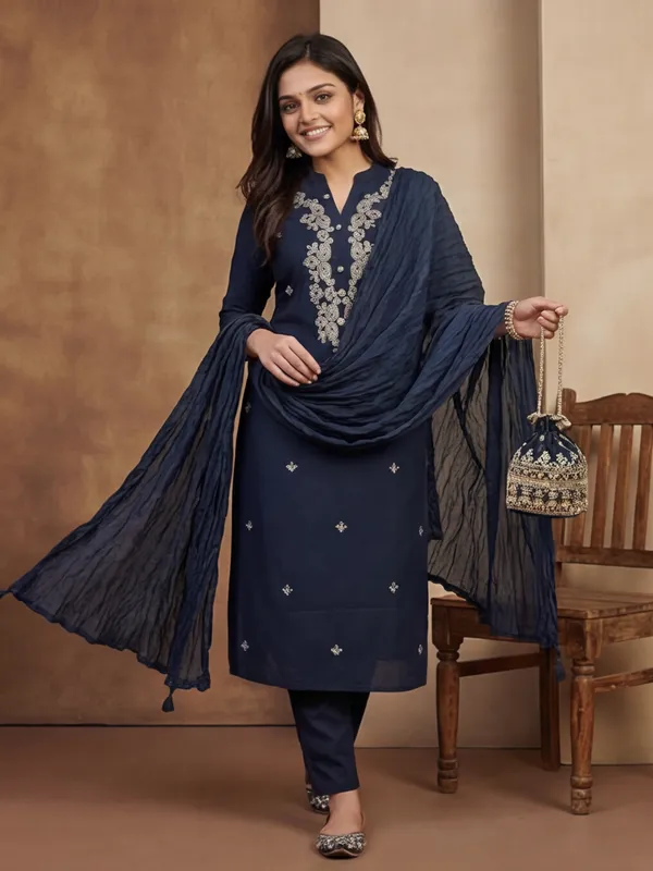 Women_Embroidery_Coding_Work_With_Show_Button_Rayon_Kurta_Set