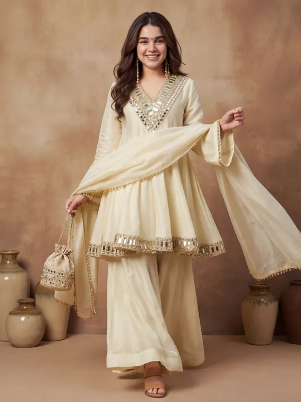 Latest_Embroidery_With_Mirror_Work_Chinon_Kurta_set
