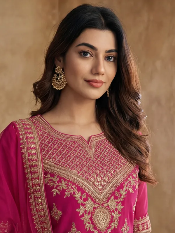 New_Embroidered_Work_&_Printed_Georgette_Kurta_Set