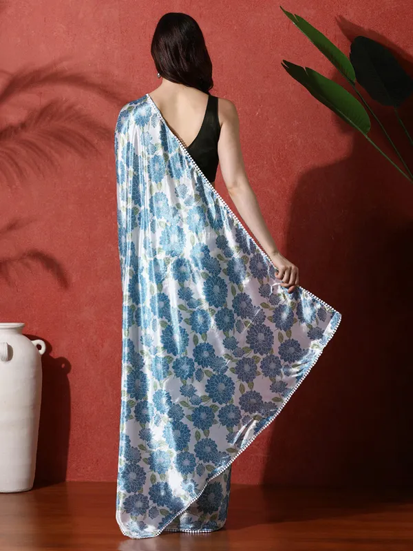 Pre-Draped_Ready_to_Wear_Chinnon_Fabric_Digital_Printed_Saree_With_Unstiched_Blouse