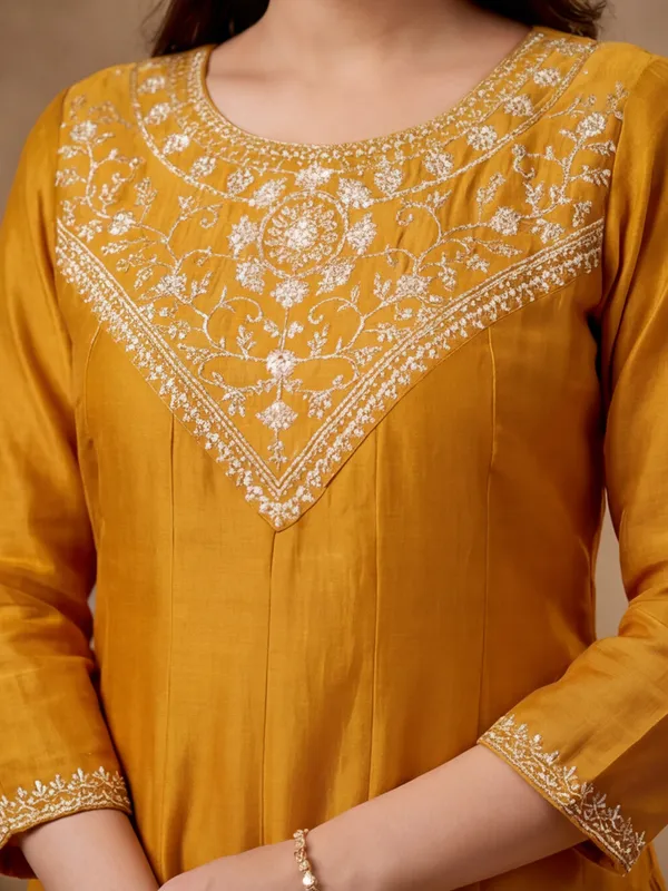 Women_Embroidered_Vichitra_Silk_Flared_kurta_set