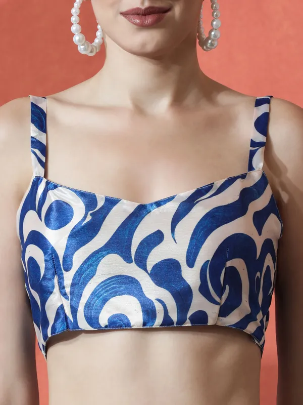 Pre-Draped_Ready_to_Wear_Chinnon_Fabric_Digital_Printed_Saree_With_Unstiched_Blouse
