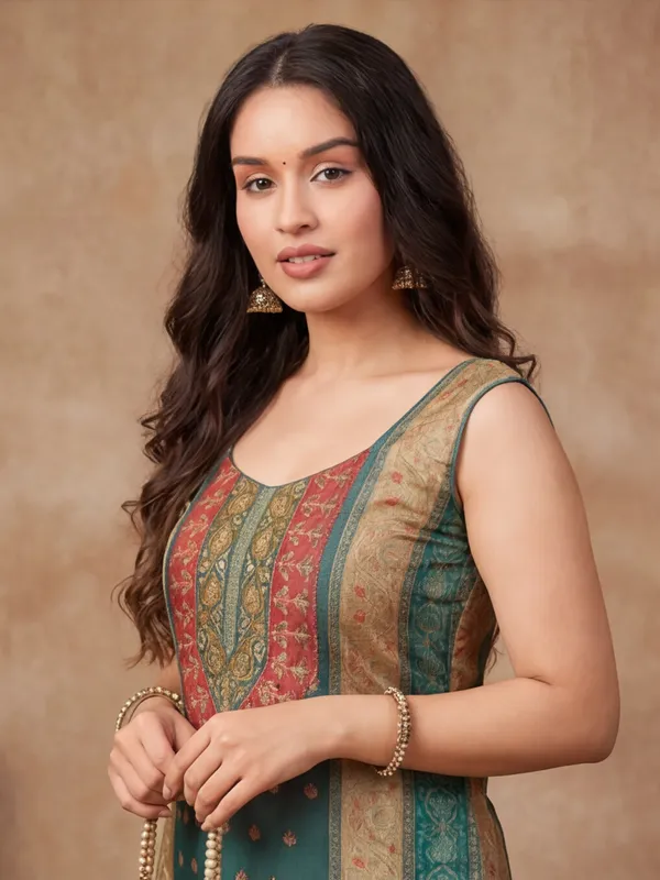 New_Printed_Silk_Kurta_Set