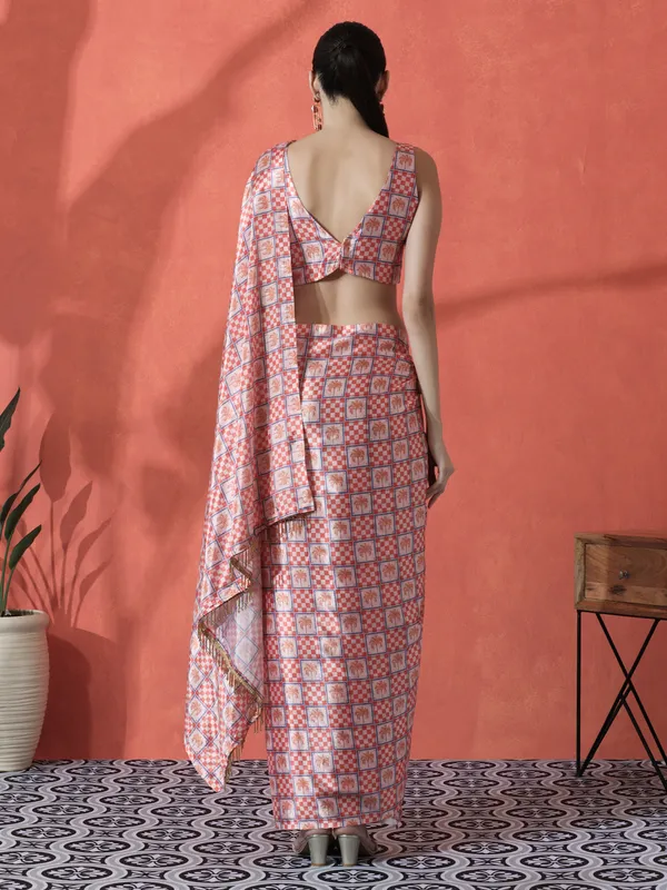 Pre-Draped_Ready_to_Wear_Chinnon_Fabric_Digital_Printed_Saree_With_Unstiched_Blouse