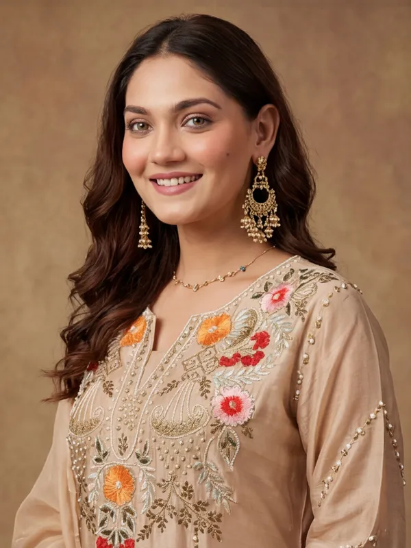 New_Embroidered_Work_Pure_Viscose_Chanderi_Kurta_Set