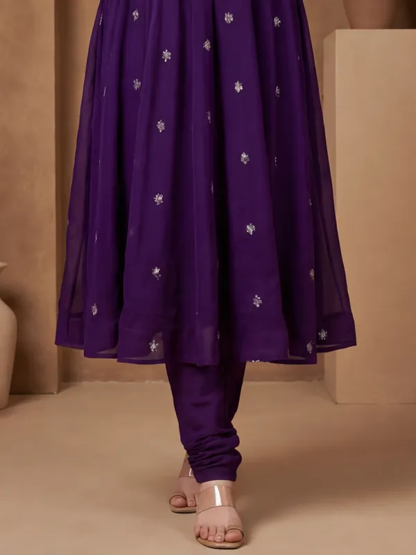 New_Embroidered_Work_&_Printed_Georgette_Kurta_Set