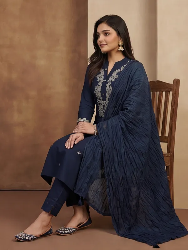 Women_Embroidery_Coding_Work_With_Show_Button_Rayon_Kurta_Set