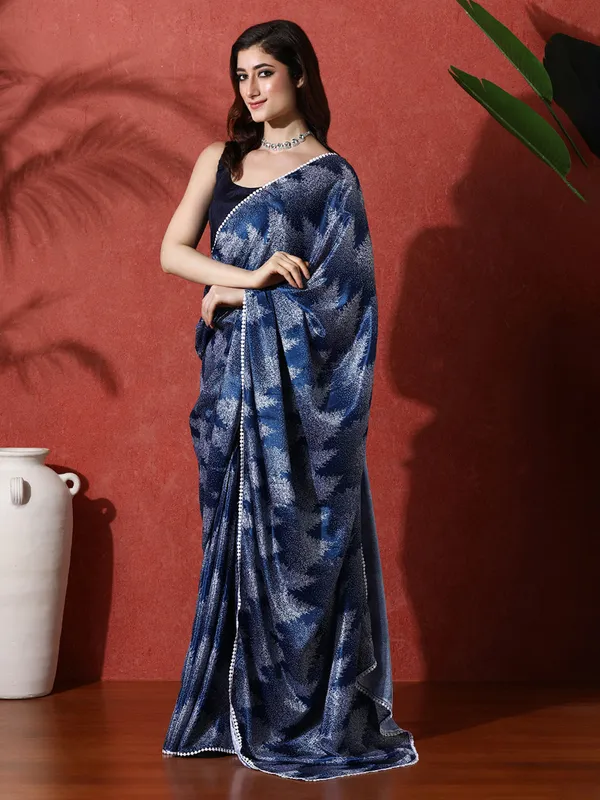 Pre-Draped_Ready_to_Wear_Chinnon_Fabric_Digital_Printed_Saree_With_Unstiched_Blouse