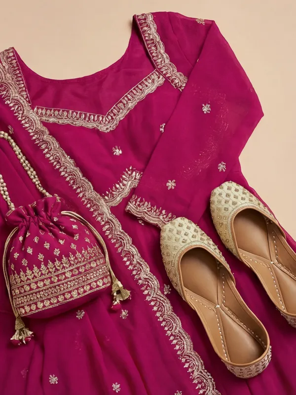 New_Embroidered_Work_&_Printed_Georgette_Kurta_Set