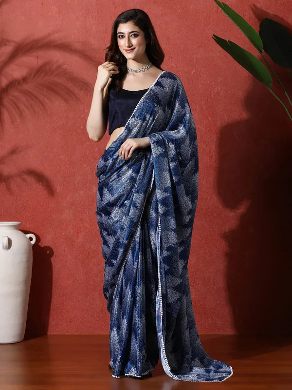 Pre-Draped_Ready_to_Wear_Chinnon_Fabric_Digital_Printed_Saree_With_Unstiched_Blouse