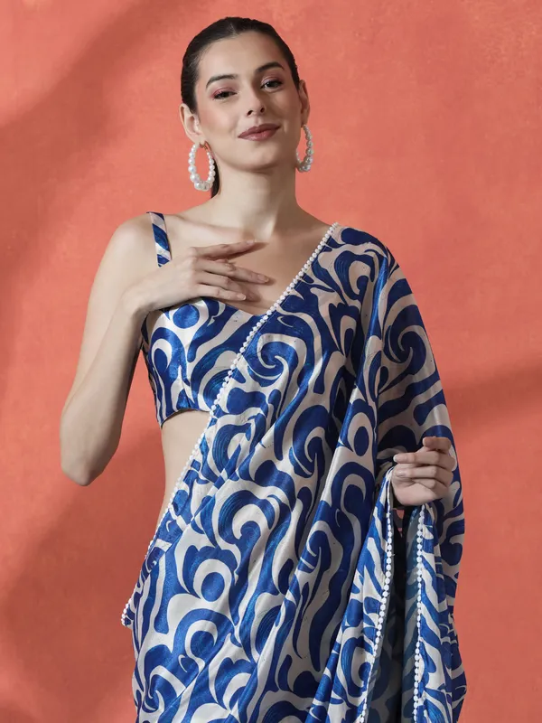 Pre-Draped_Ready_to_Wear_Chinnon_Fabric_Digital_Printed_Saree_With_Unstiched_Blouse