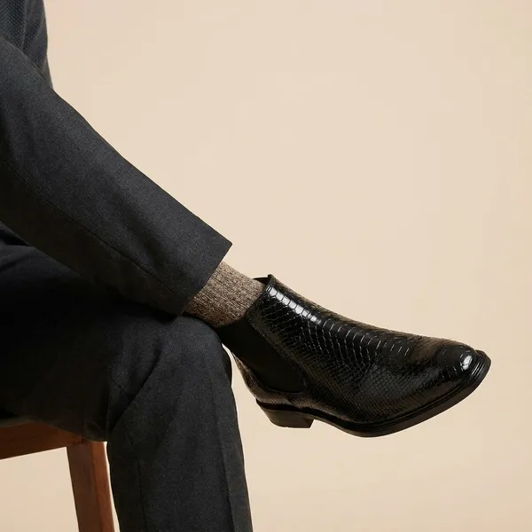 Black_Textured_Chelsea_Boots_For_Men
