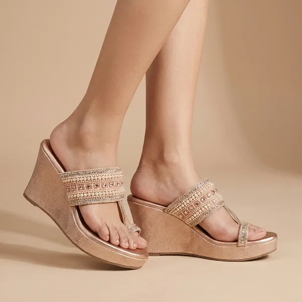 Womens_Embellished_Wedge_Sandals_-_Rose_Gold