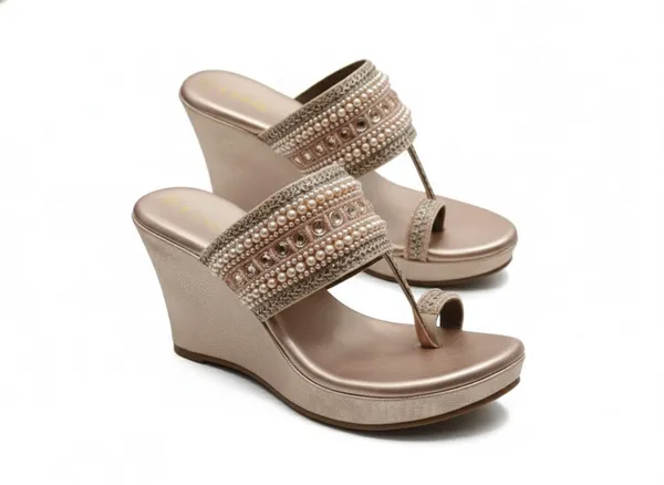 Womens_Embellished_Wedge_Sandals_-_Rose_Gold