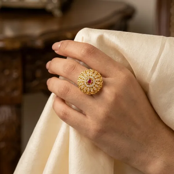 Golden_Alloy_Floral_Ring_For_Women