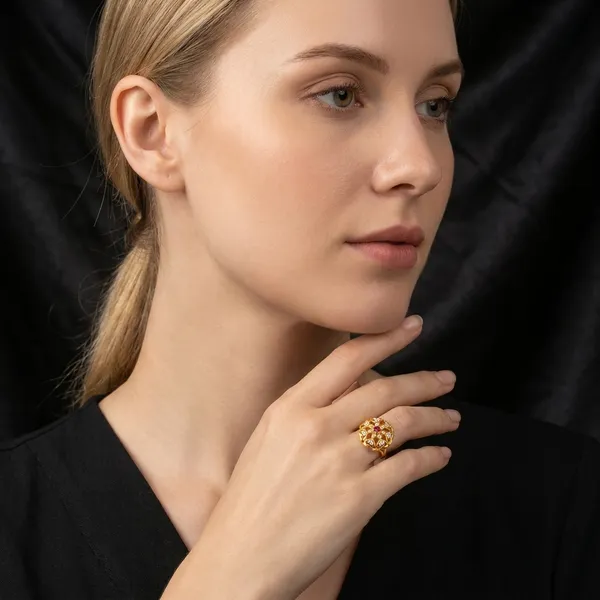 Golden_Alloy_Blossom_Ring_For_Women
