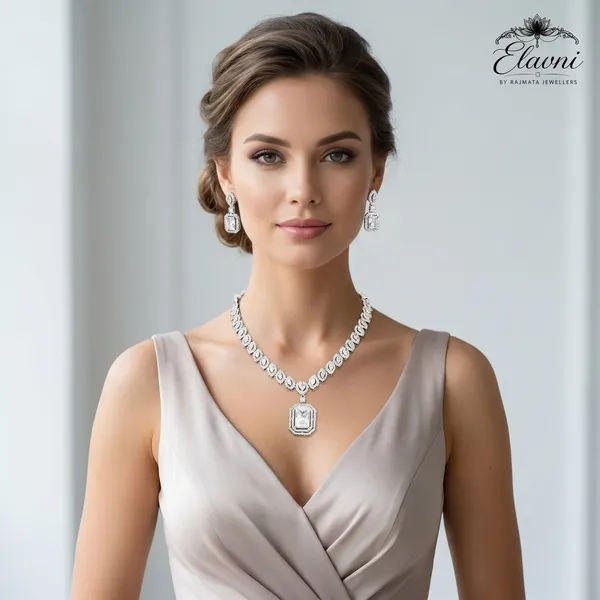 Silver_Alloy_Classic_Necklace_Set_For_Women