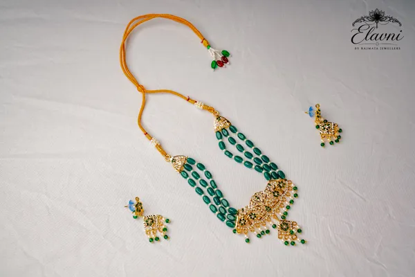 Green_And_Golden_Alloy_Traditional_Necklace_Set_For_Women