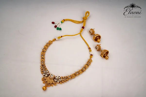 Gold-Plated_Alloy_Jhumki_Necklace_Set_For_Women