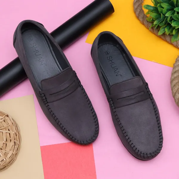 Grey_Synthetic_Leather_Shu3404_Loafers_Loafers_For_Men