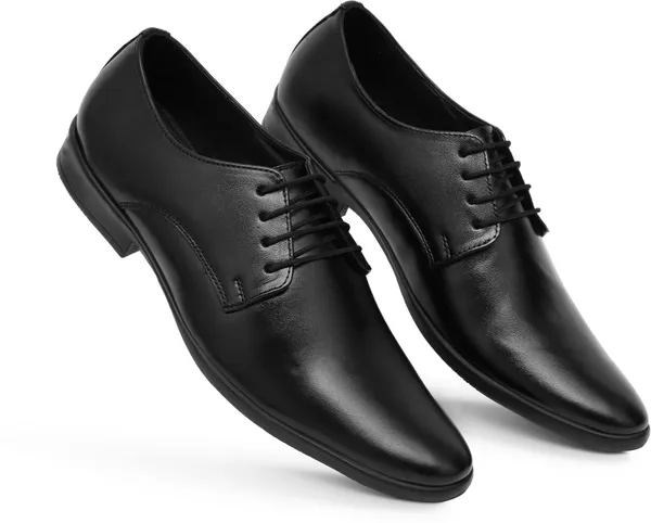 Black_Synthetic_Leather_Derby_Shoes_For_Men